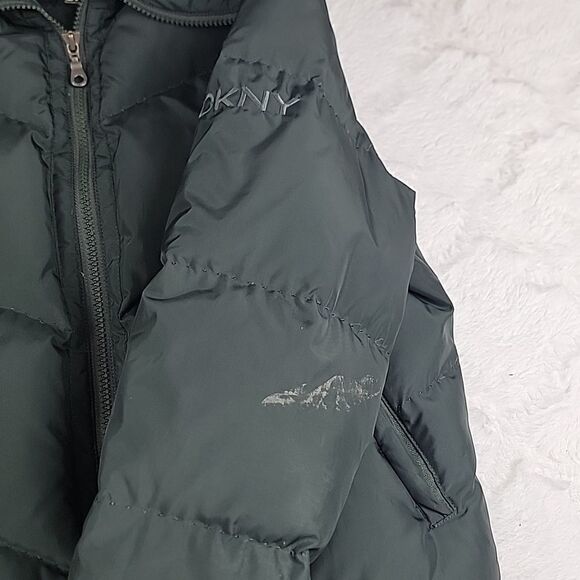 ‎DKNY Down Puffer Winter Coat Women's Small Green - Picture 5 of 10